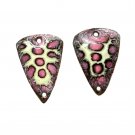 Enamel Triangle Pair - Pink & Cream