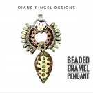 Beaded Enamel Pendant Kit - Green/Brown K6