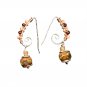 Autumn Stream - Artisan Made Lampwork Spiral  Earrings
