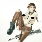 SALE 50% OFF Sexy (Mature) MGS Quiet Original Watercolor Art(OOAK) 9 x 12