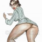 Sexy (Mature) Sheva Alomar 6 x 9 Original Erotic Watercolor Art(OOAK)