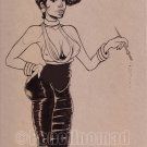 Classy Lady Pinup 9 x 12 ink Drawing (OOAK)