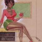 Sexy Teacher 9" x 12" Colored Pencil Drawing(OOAK)