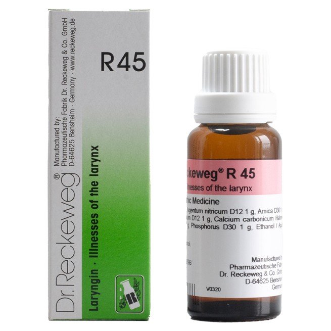 Dr Reckeweg Germany R45 Voice Hoarseness Drops 22ml