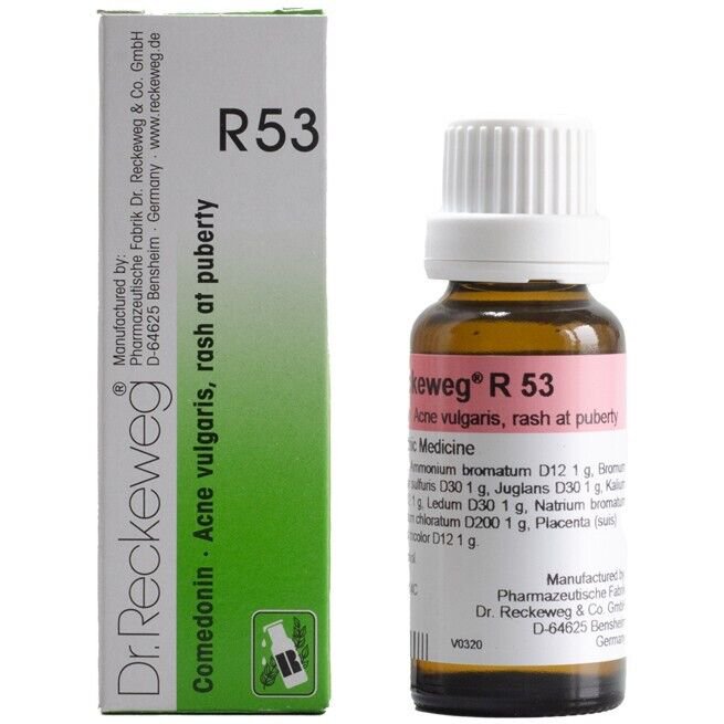 1x Dr Reckeweg Germany R53 Acne Vul Pimples Drops 22ml | 1 Pack