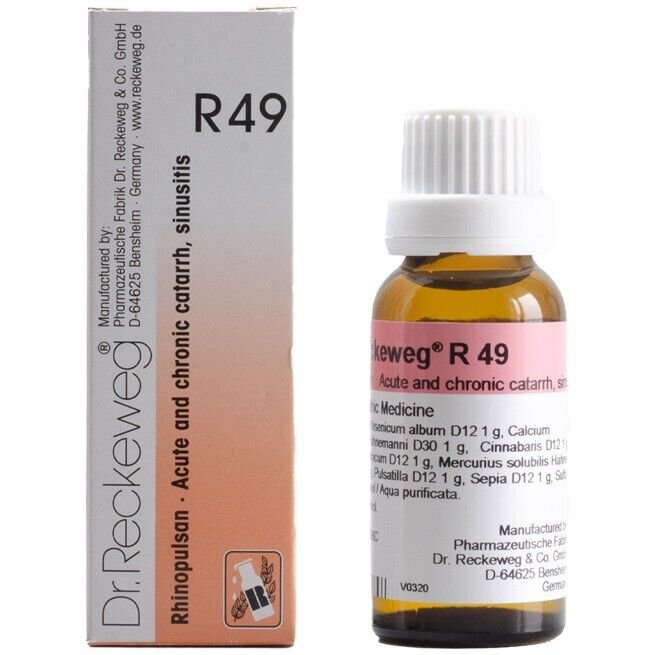 1x Dr Reckeweg Germany R49 Sinus Drops 22ml | 1 Pack