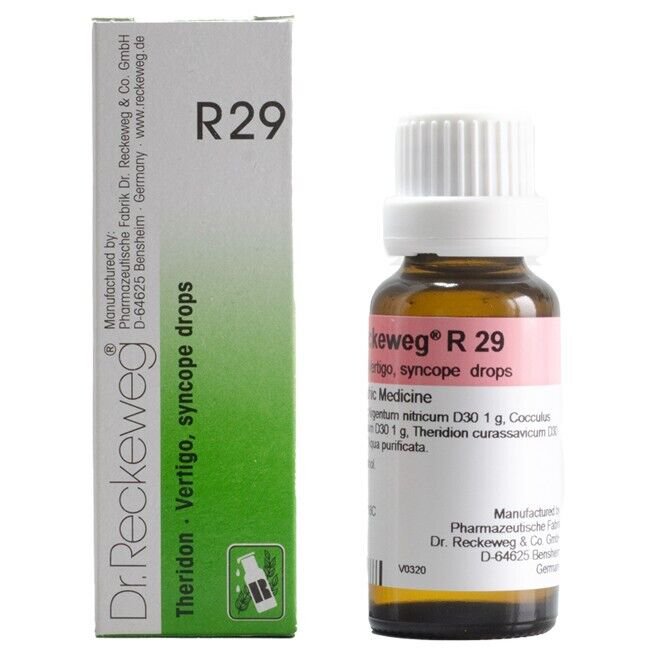 1x Dr Reckeweg Germany R29 Vertigo Drops 22ml | 1 Pack