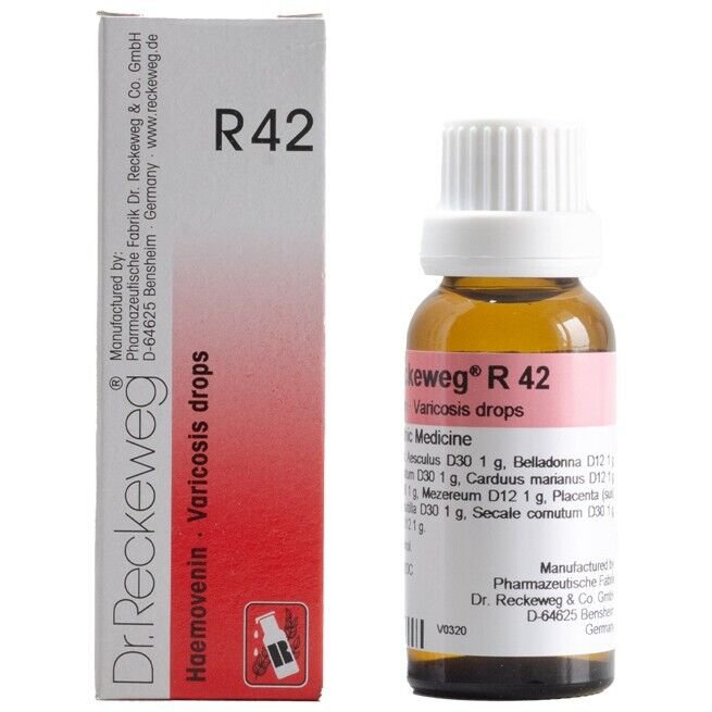 1x Dr Reckeweg Germany R42 Varicose Veins Drops 22ml | 1 Pack
