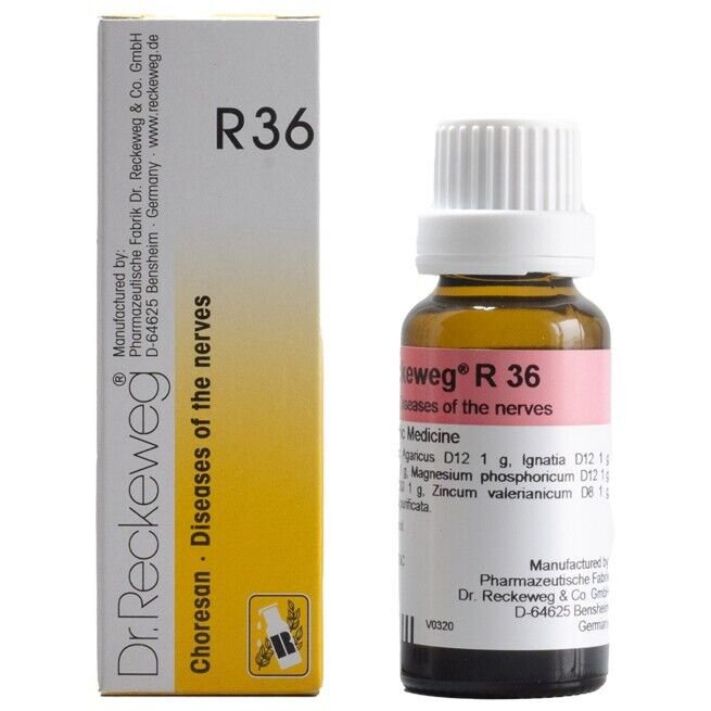 Dr Reckeweg Germany R36 Nervous Disease Drops 22ml | 1,3,5 Pack
