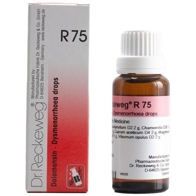 1x Dr Reckeweg Germany R75 Labour Pains & Menstrual Cramps Drops 22ml | 1 Pack