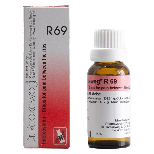 1x Dr Reckeweg Germany R69 Ribs Pain Drops 22ml | 1 Pack