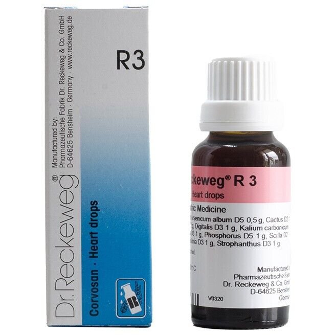 1x Dr Reckeweg Germany R3 Heart Blockage Drops 22ml | 1 Pack