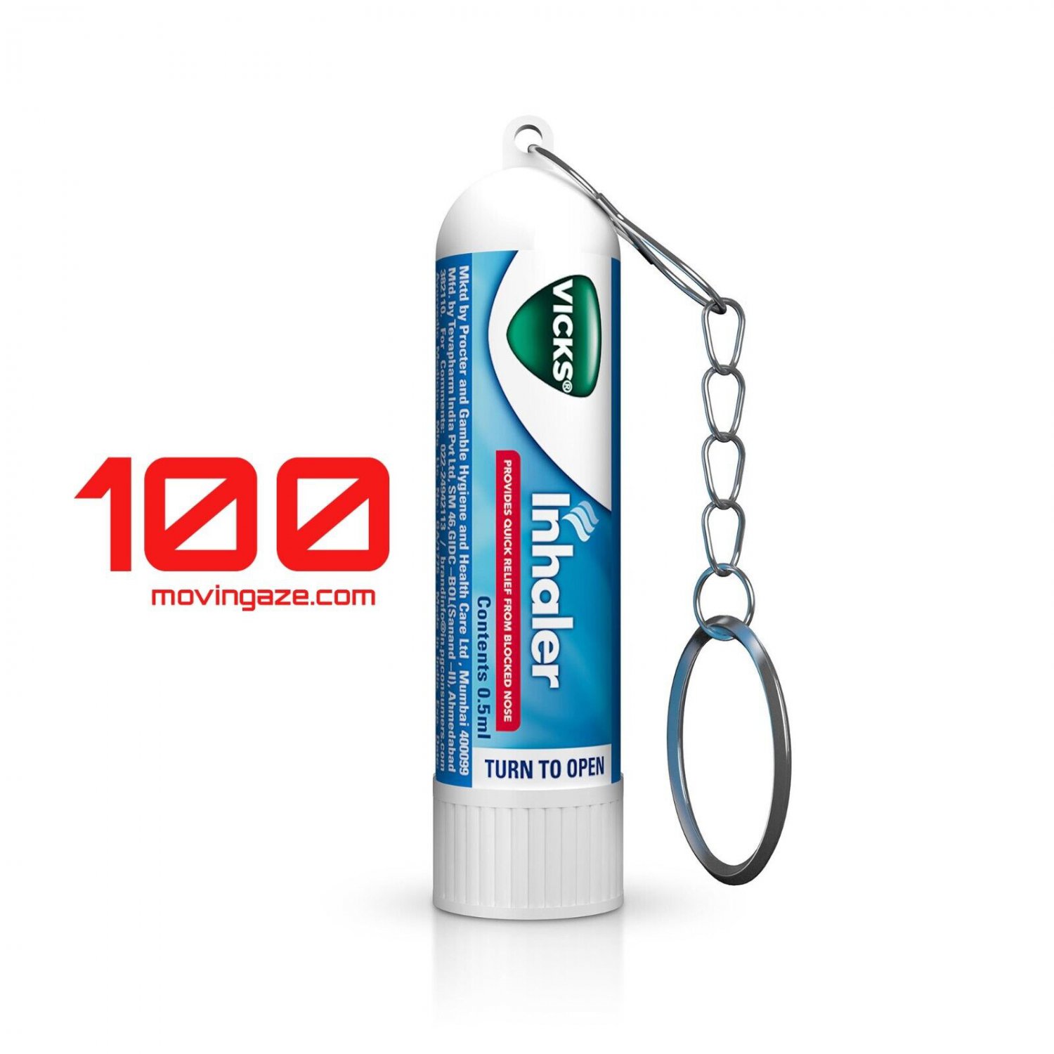 100x 0.5ml Vicks Inhaler Allergy Cold Nasal Blocked Nose Relief Congestion