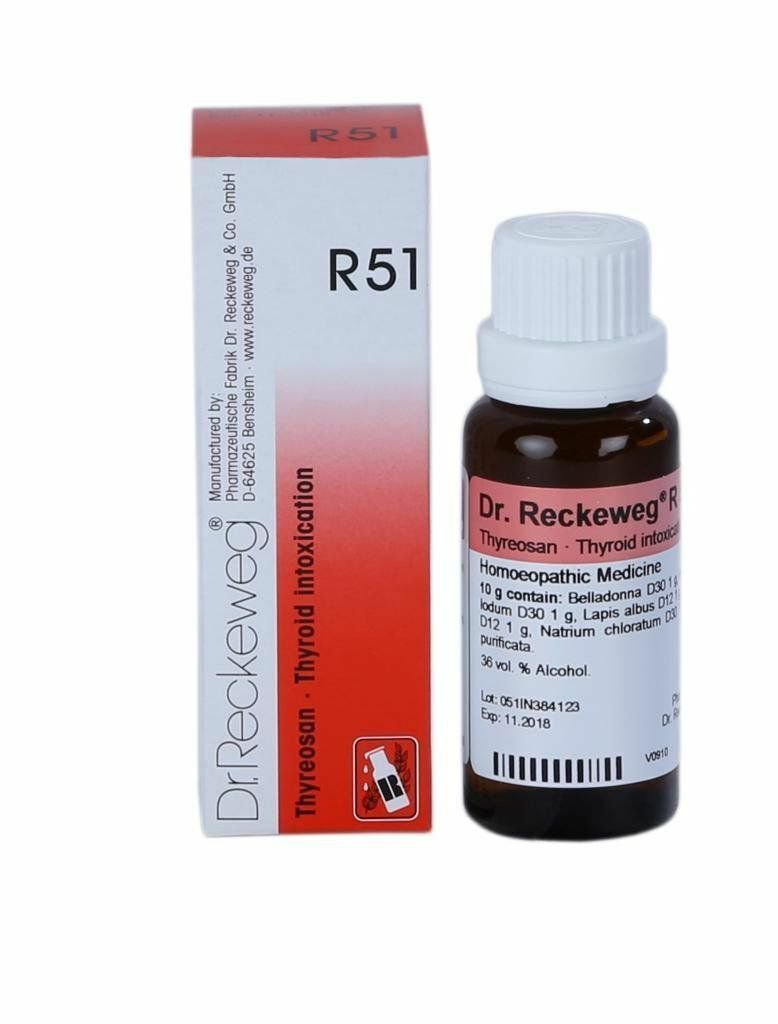 Dr Reckeweg Germany R51 Thyroid Drops 22ml | 1,2,3,4,5,6,8,10,12,15,20 Pack