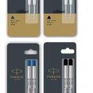 Parker Quink Flow Ball Point Pen Refill Blue Black Ink Fine Medium Point New