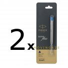 2 x Parker Jotter Classic Ball Point Pen Refills Medium 1mm Tip Blue Ink