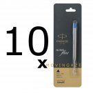 10 x Parker Jotter Classic Ball Point Pen Refills Medium 1mm Tip Blue Ink