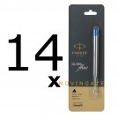 14 x Parker Jotter Classic Ball Point Pen Refills Medium 1mm Tip Blue Ink
