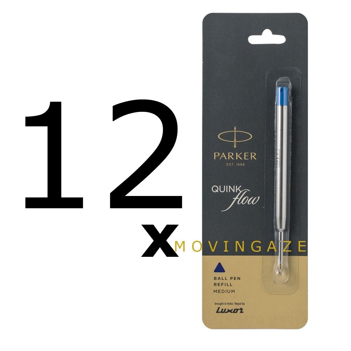 12 x Parker Jotter Classic Ball Point Pen Refills Medium 1mm Tip Blue Ink
