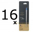16 x Parker Jotter Classic Ball Point Pen Refills Medium 1mm Tip Blue Ink