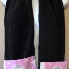 Fleece scarf black with cat 7x54