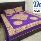 Applique Handmade Pink Gold Bed-Sheet