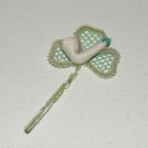Vintage Chenille Shamrock Clover with Spun Cotton Pipe