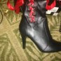 cuff / over the knee black boot with red ribbon- size 5/6