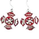 MALTESE CROSS EARTH SPIRIT DANGLE EARRINGS