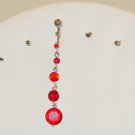 5 TIER RED GEM DANGLE NAVEL RING BELLY RING FREE US SHIPPING