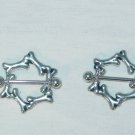 SET OF 2 CIRCLE OF BONES NIPPLE SHIELDS 14 G 316L NEW BAGGED FREE US SHIPPING