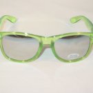 CRYSTAL NEON GREEN MIRROR PC LENS RETRO STYLE SQUARE PLASTIC FRAME SPRING TEMPLE