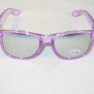 CRYSTAL NEON PURPLE MIRROR PC LENS RETRO STYLE SQUARE PLASTIC FRAME SPRING TEMPLE