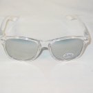 CRYSTAL CLEAR MIRROR PC LENS RETRO STYLE SQUARE PLASTIC FRAME SPRING TEMPLE