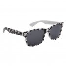 WHITE HAPPY FACE PLASTIC FRAME WAYFARER STYLE SUNGLASSES