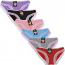 6 pcs Women's Cotton Bikini Panties Floral Lace Pattern Size:S,M,L,XL