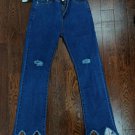 100% Brand New and High Quality  Material: Denim Color Women's Jeans Cut Bottom
