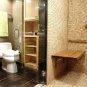 SeaLux Wall Mount 24" x 13" Folding Shower Teak Bench in Teak Board