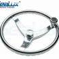 SeaLux Stainless Steel Boat Steering Wheel 3 Spoke 13-1/2" Dia, with 1/2 -20 Nut