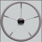 SeaLux S.S. Steering Wheel, 15.5" Diameter, 25 Degree Dish, Grey Form Comfort Gr