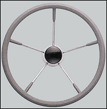 SeaLux S.S. Steering Wheel, 15.5" Diameter, 25 Degree Dish, Grey Form Comfort Gr