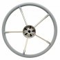 SeaLux S.S. Steering Wheel, 15.5" Diameter, 25 Degree Dish, Grey Form Comfort Gr