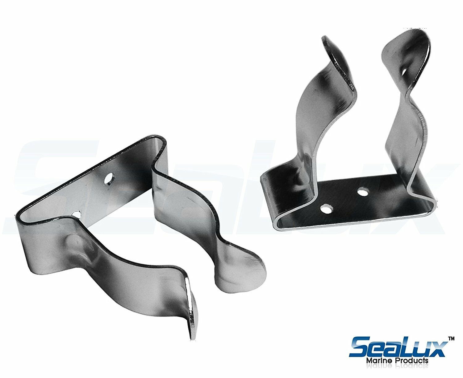 SeaLux Pair Stainless Steel Boat Hook Spring Clamp Holder bracket clip(L)