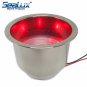 SeaLux S.S. Cup Drink Holder Marine Boat RV Camper w/RED LED Light inside(6 pcs)