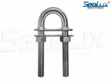 SeaLux 3/8" stock Fixed Welding Plate Bow Eye Stern Eye U-Bolt 4-1/2" Length