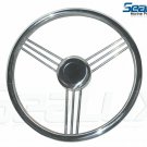 SeaLux 9 Spokes S.S. Marine Boat Steering Wheel 13-1/2'', 15 degree dish