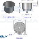 (2pcs) SeaLux Stainless Steel Recessed Cup Drink Holder for Boat RV Camper