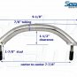 SeaLux Deluxe Stud Mount Grab Handle 9" OAL with Flange (8" C t C,1-7/8" studs)