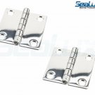 SeaLux Grade S.S. Square Corner Door Butt Hinge 2" x 2" for Boat, RVs (Pair)