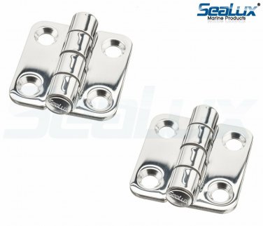 SeaLux Round Corner Door Butt Hinge 1-3/8" x 1-1/2" for Boat, RVs (Pair)
